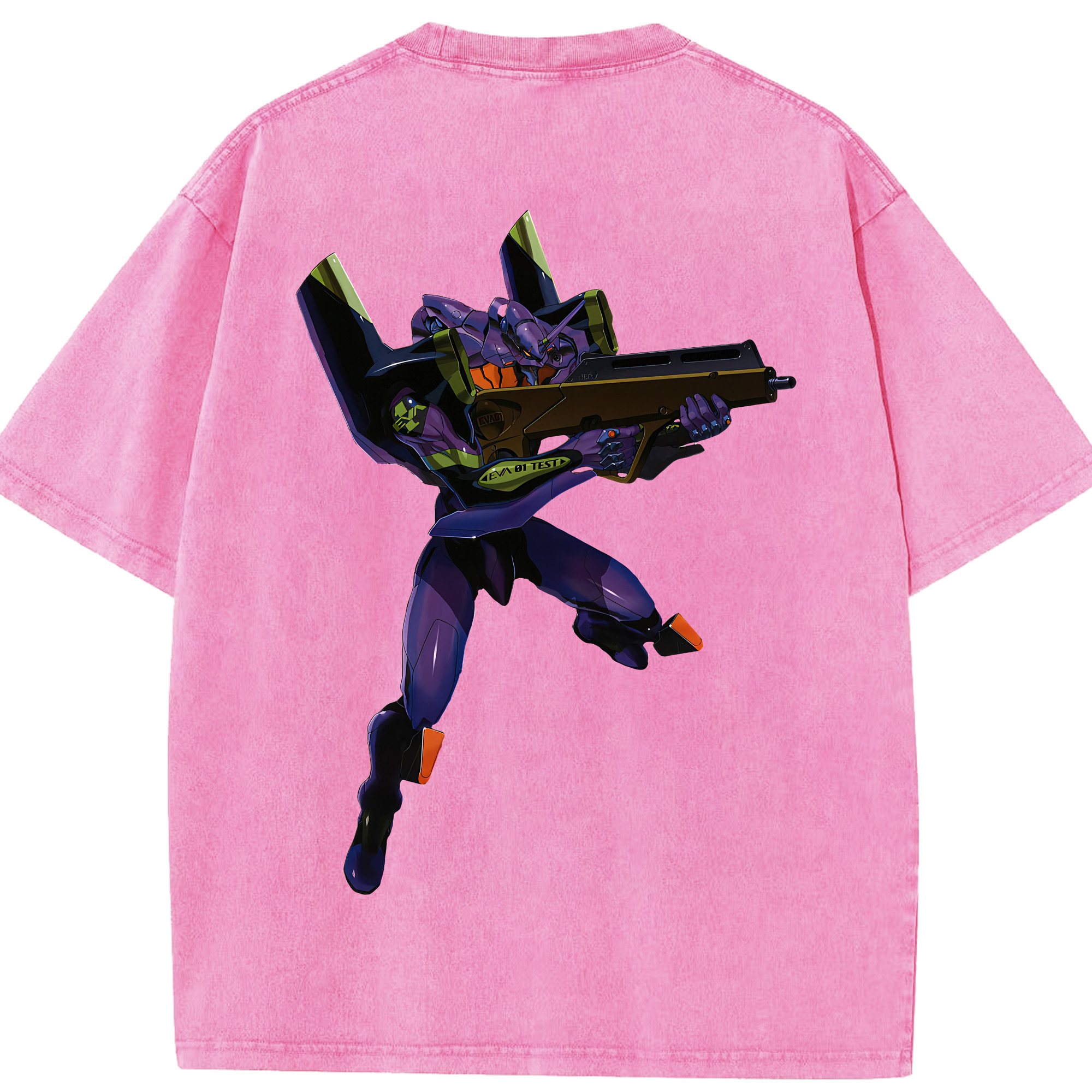 （画像用） EVA 新世紀エヴァンゲリオン 綿100% ヴィンテージ風 半袖Tシャツ（背面プリント）